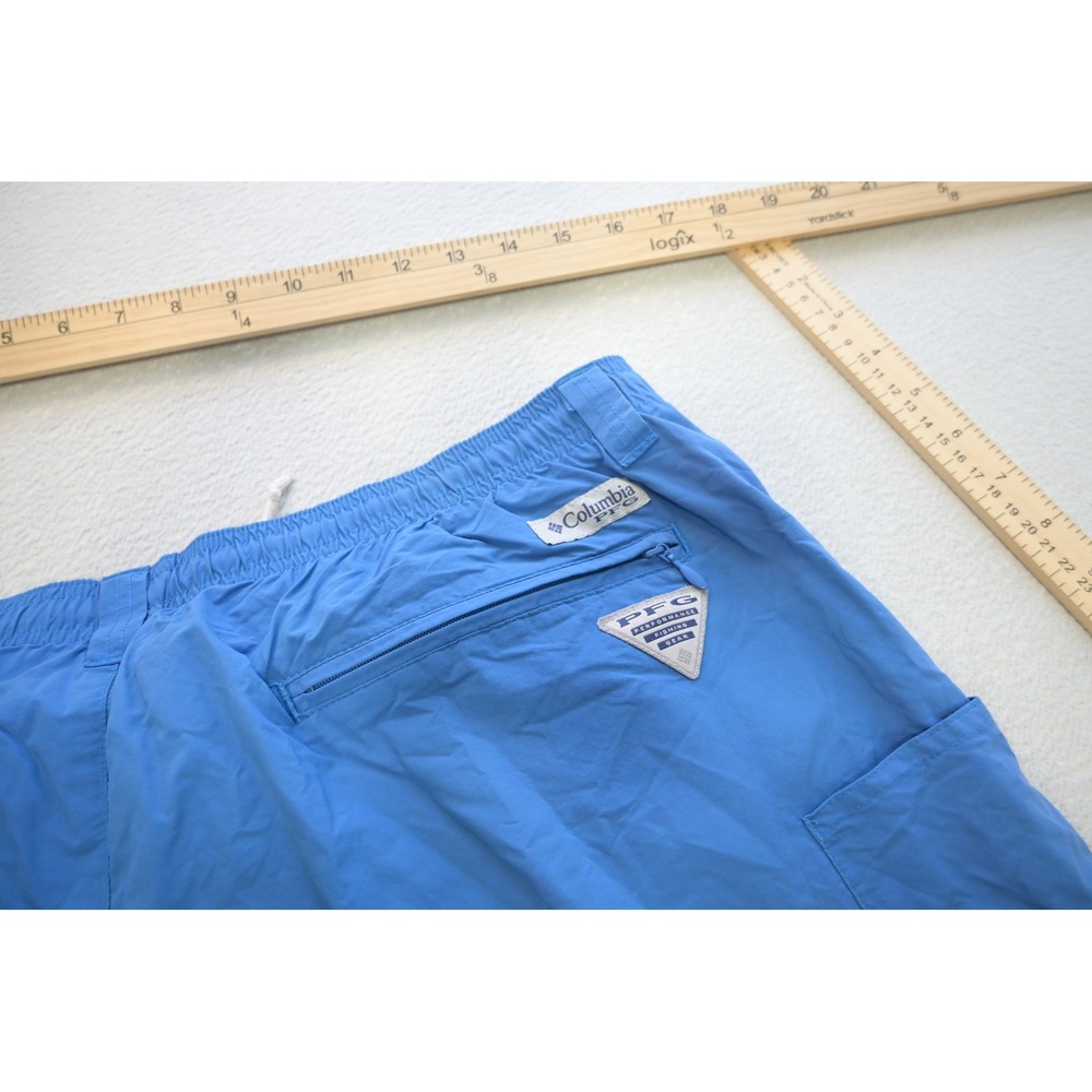 Columbia PFG Swim Trunks Shorts Mens XL Blue Omni-Shade Mesh Lined Fishing Cargo